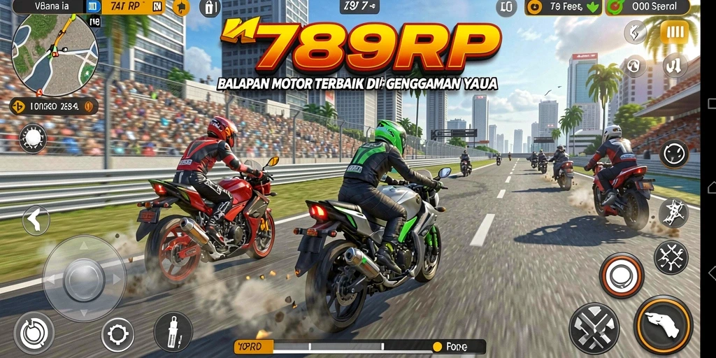Gameplay seru dan menegangkan di 789RP balapan motor.