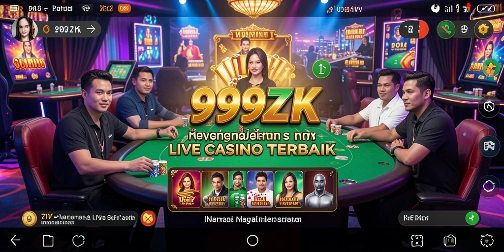Tampilan gameplay Live Casino yang mendebarkan di 999ZK.