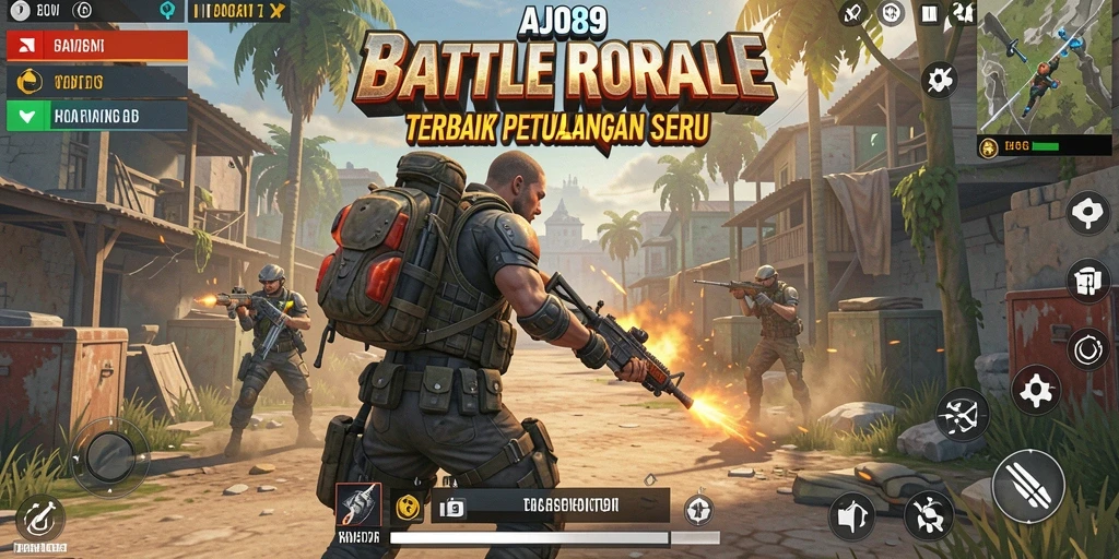 Tangkapan layar gameplay AJO89 yang menunjukkan aksi pertempuran seru.