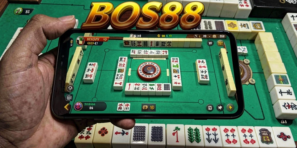 Tampilan gameplay seru dalam permainan Mahjong BOS88.