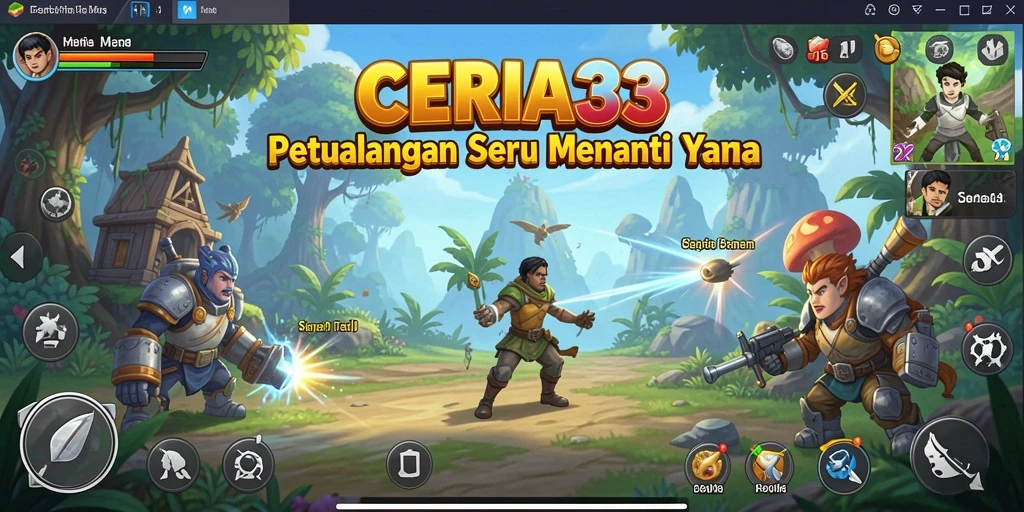 Tampilan gameplay dari CERIA33 menampilkan aksi petualangan yang seru.