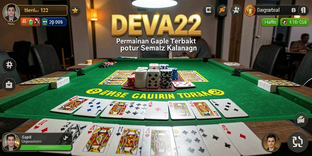 Tampilan gameplay Gaple yang menyenangkan di DEWA22.