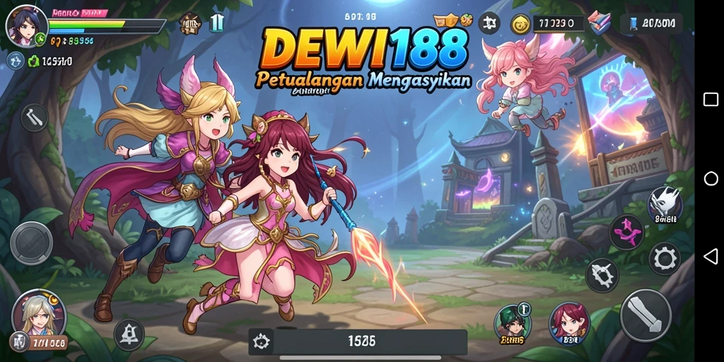 Tampilan screenshot DEWI188 menampilkan adegan pertempuran karakter anime.