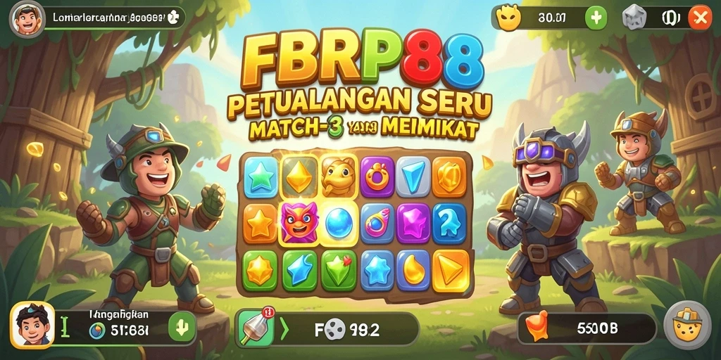 Gameplay seru FBRP88 dengan kombinasi warna-warni.