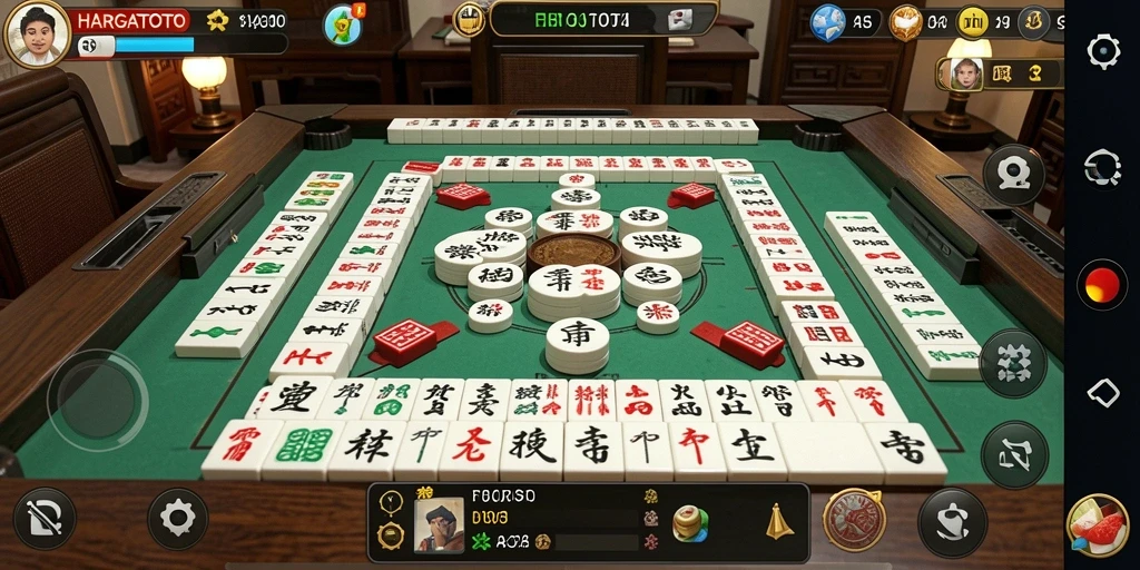 Screenshot HARGATOTO menampilkan gameplay Mahjong yang menarik.