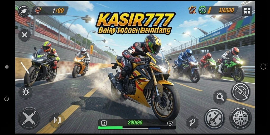 Tampilan menegangkan dari balapan motor dalam KASIR777.