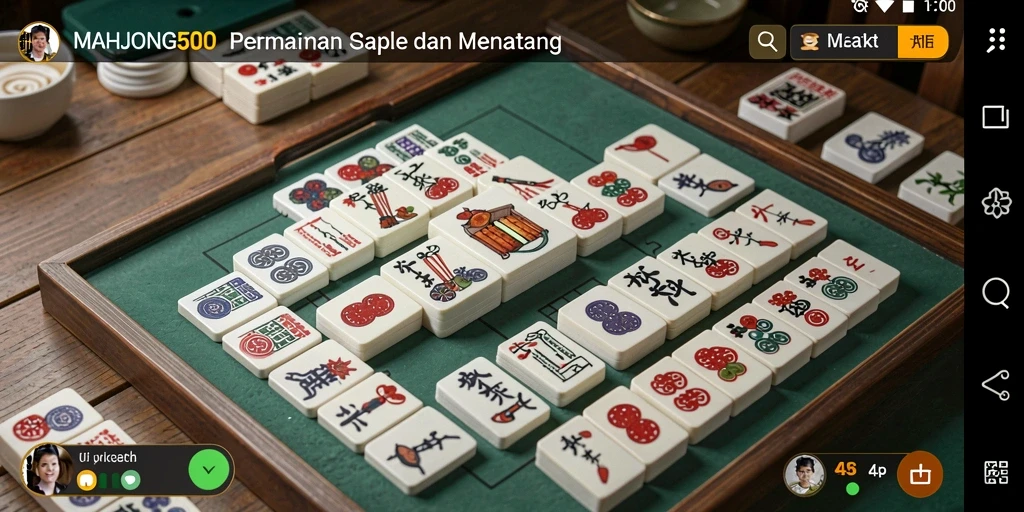 Tampilan gameplay Gaple yang menarik di MAHJONG500.