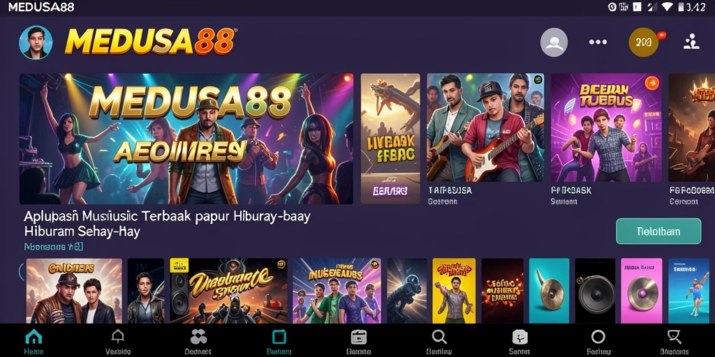 Tampilan gameplay interaktif dan menyenangkan dari aplikasi MEDUSA88.