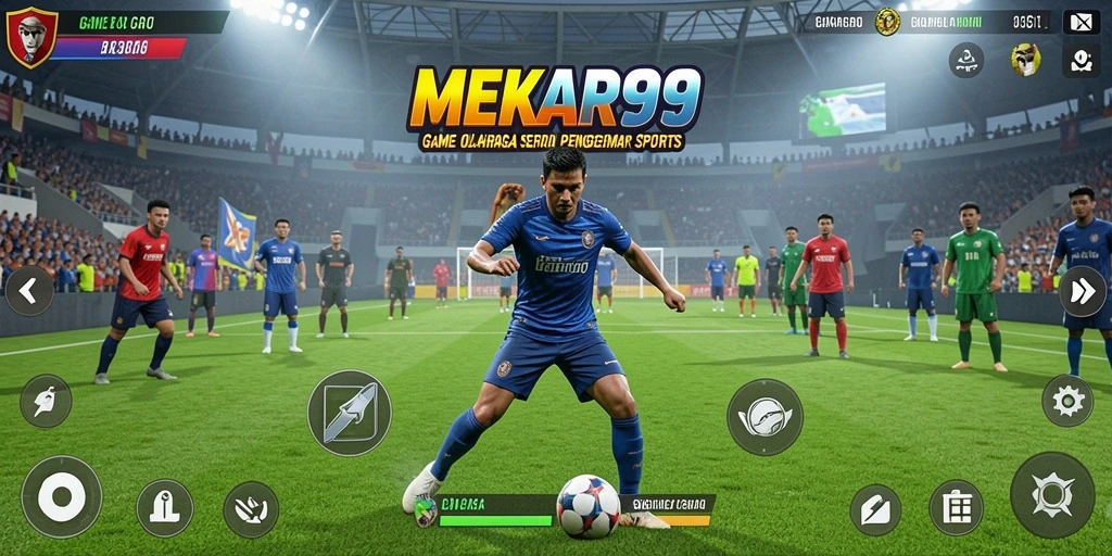 Tampilan seru dari gameplay MEKAR99 yang menggambarkan aksi olahraga.