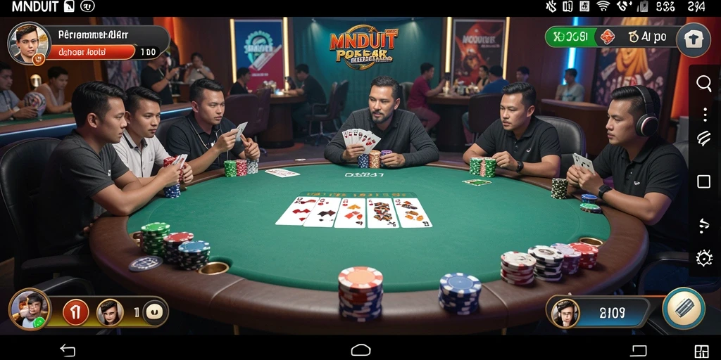 Tampilan menakjubkan dari gameplay poker di MNDUIT.