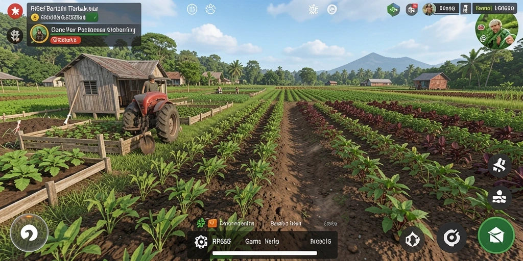 Screenshot gameplay RR666 menunjukkan pengalaman bertani yang menarik dan seru.