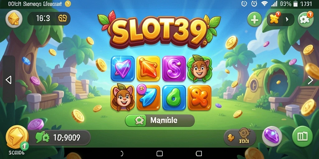 Screenshot menampilkan gameplay seru dari SLOT39 dengan tantangan Match-3.